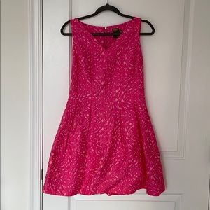 Hot pink fit and flare dress
